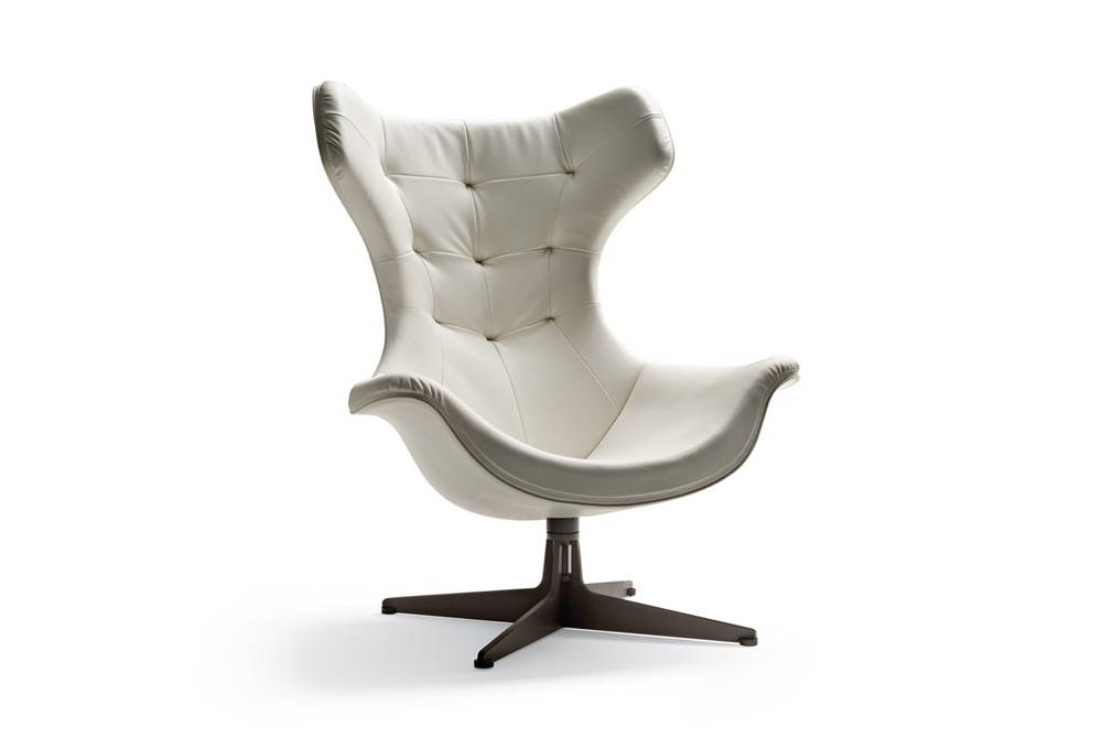 Fauteuil Regina II sur Lyon - Bergère contemporaine en cuir Pelle Frau® et design raffiné