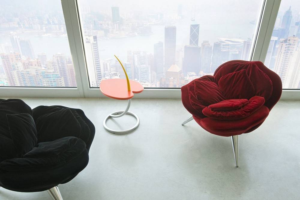 Chaise style contemporain rose Umeda à Geneve