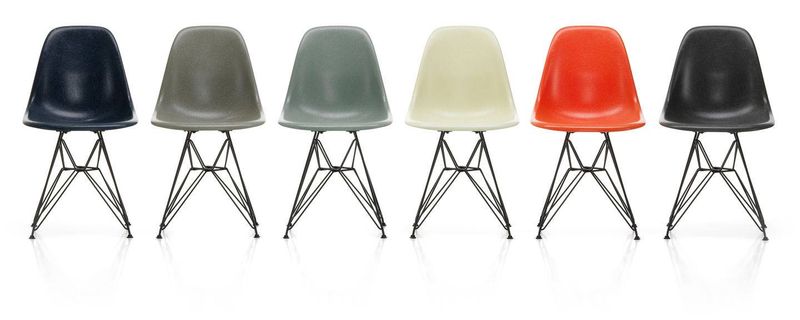 EAMES FIBERGLASS CHAIR AND ARMCHAIR