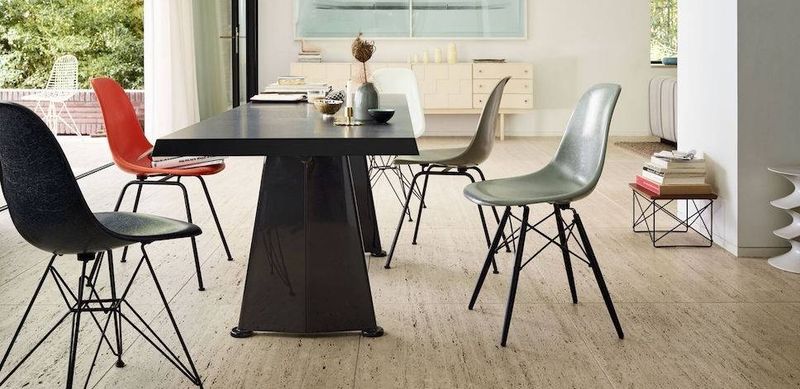 EAMES FIBERGLASS CHAIR AND ARMCHAIR