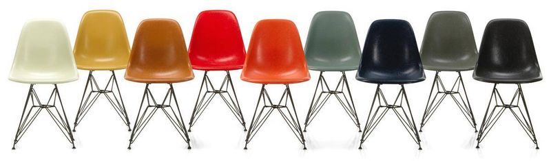 EAMES FIBERGLASS CHAIR AND ARMCHAIR