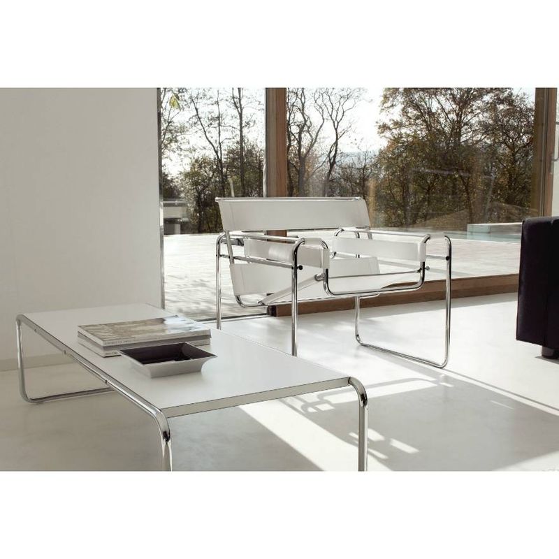 Table basse Laccio de Marcel Breuer : Mobilier design en acier tubulaire à Lyon